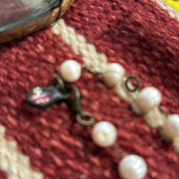 Unique, handmade, pearl and stone necklace. - Picture 4 of 5